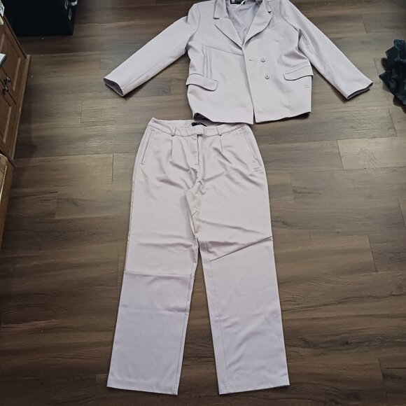 RARE ADIDAS X DANIELLE CATHARI DESIGNER LAVENDER PANT SUIT BLAZER SET L - Picture 4 of 10